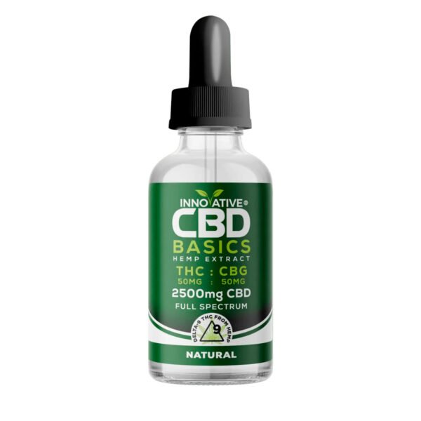 httpsascendsdispensary.comwp-contentuploads202411Innovative-CBD-Basics-CBD-Oil-Natural-Full-Spectrum-2fl-oz-50mg-THC-50mg-CBG-2500mg-CBD-1536x1536-1-600x600-1.jpg Innovative CBD, Basics CBD Oil, Natural, Full Spectrum, 2fl oz, 50mg THC + 50mg CBG + 2500mg CBD - Image 1