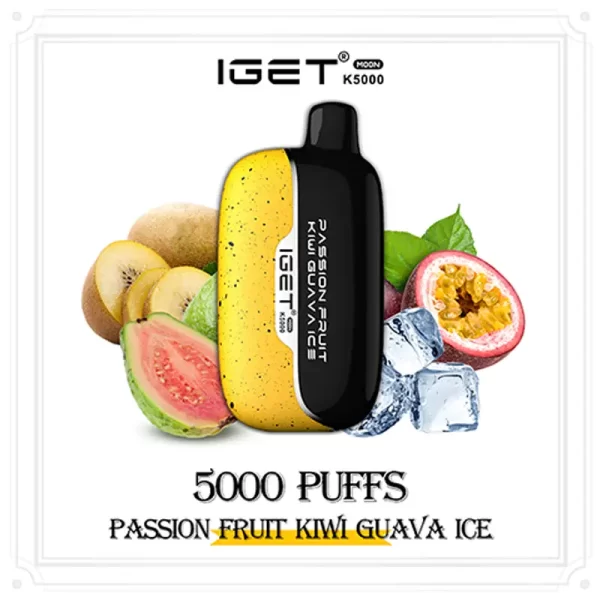 passion-fruit-kiwi-guava-ice-iget-moon-600x600-1 Passion Fruit Kiwi Guava Ice – IGET Moon 5000 Puffs - Image 1